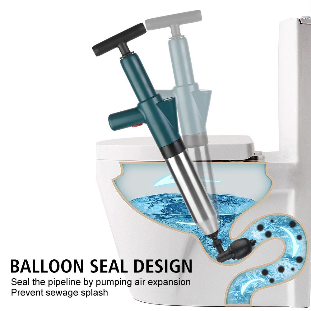 Sewer Pipe Unblocker Air Drain Blaster for Bath Toilets Bathroom Kitchen Cleaning Tool Toilet Plunger High Pressure Drain Plunger Dredge Clog Remover