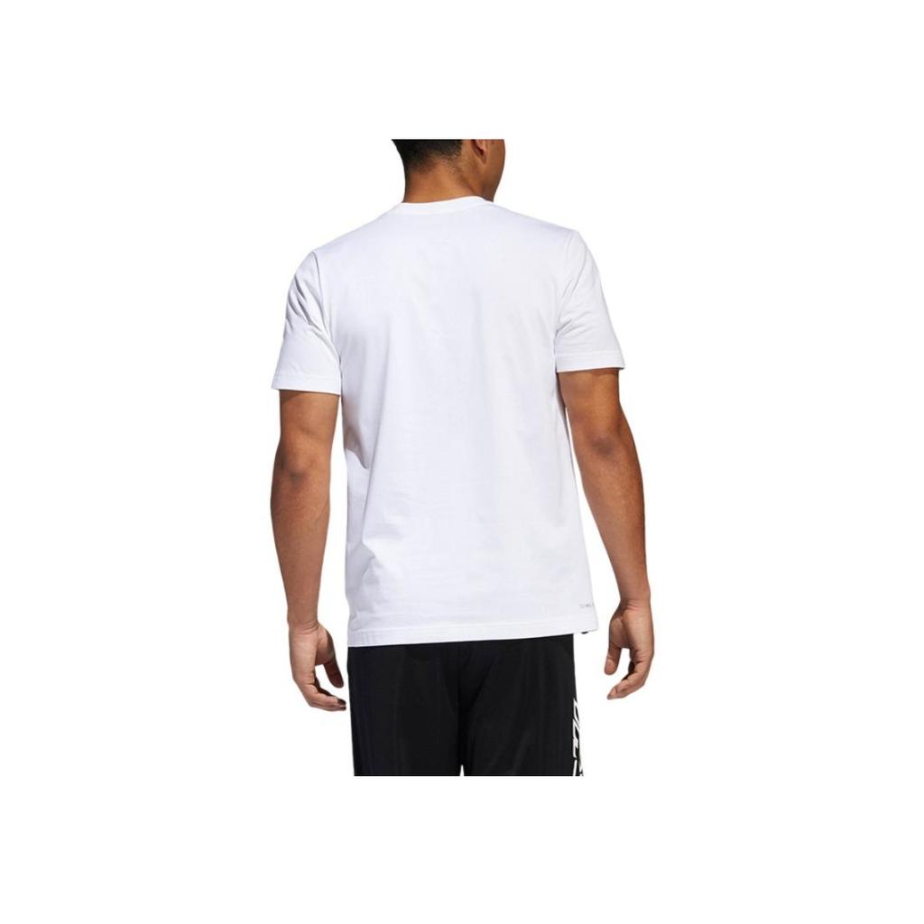 adidas Dame Geek Up Круглый вырез Удобная футболка с коротким рукавом Мужские топы Белый DU6295