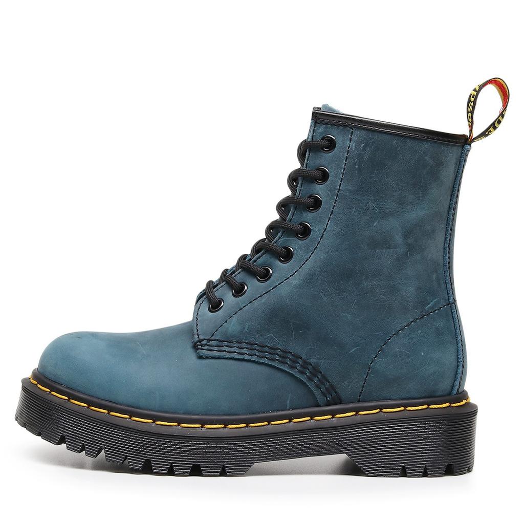 Новые высокие рабочие ботинки женские из первого слоя кожи Crazy Horse зеленые короткие ботинки мужские кожаные ботинки-локомотивы на средней и толстой подошве