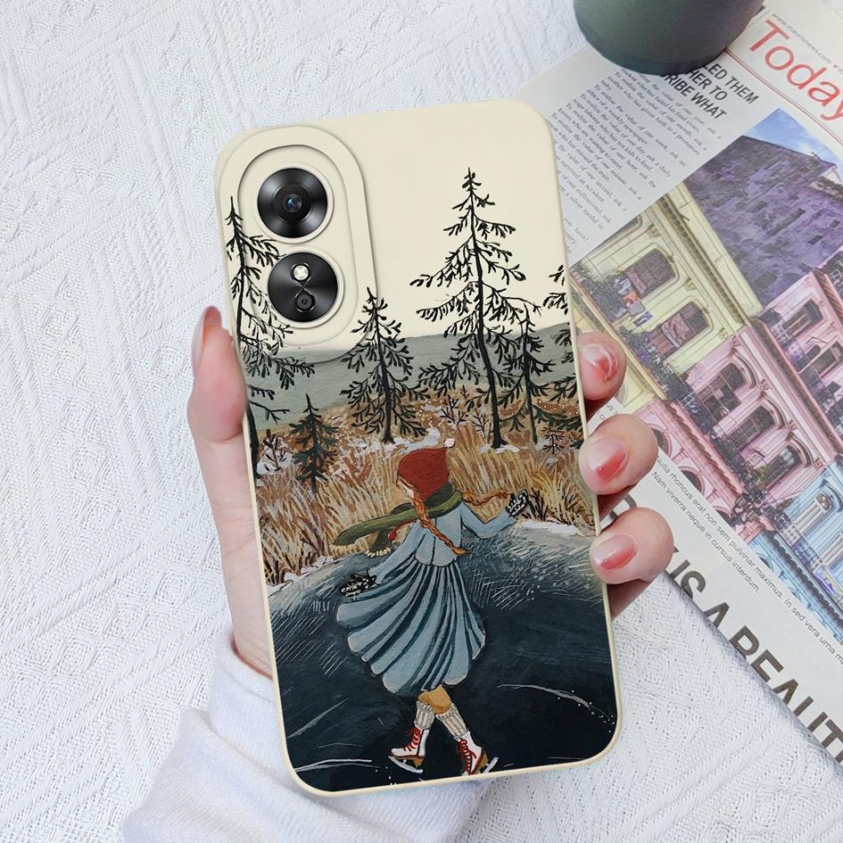 Чехол для телефона для OPPO A15 A16 A17 A33 A35 A36 A52 A57, противоударный жидкий силиконовый мягкий чехол из ТПУ, модные этикетки для OPPO A1 Pro 5G A58 Fundas Coque