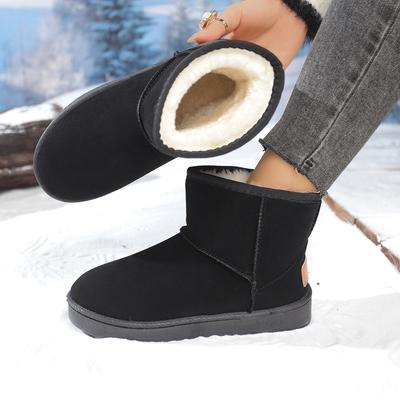 Модные женские зимние ботинки Классические удобные женские ботильоны Зимние с искусственным мехом Утепленные Пушистые Женская обувь Уличные Легкие ботинки