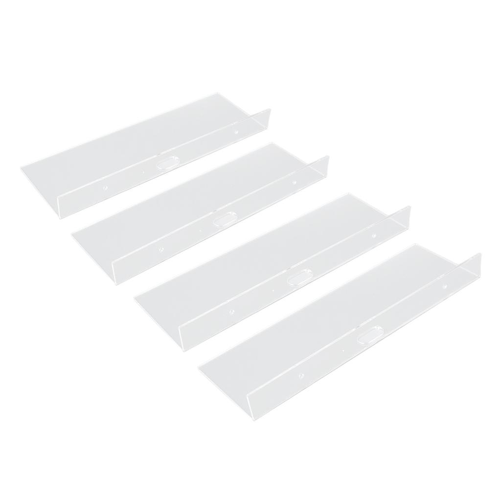 4 Pack Clear Acrylic Floating Shelves Wall Mounted Shelf for Anime Ornament Cosmetics Bathroom Livin