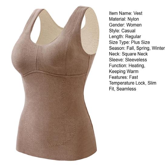 Зимний женский терможилет с нагрудными накладками, бесшовный бархатный, с быстрой фиксацией температуры, согревающий, облегающий, эластичный, без рукавов, внутренняя одежда, майка