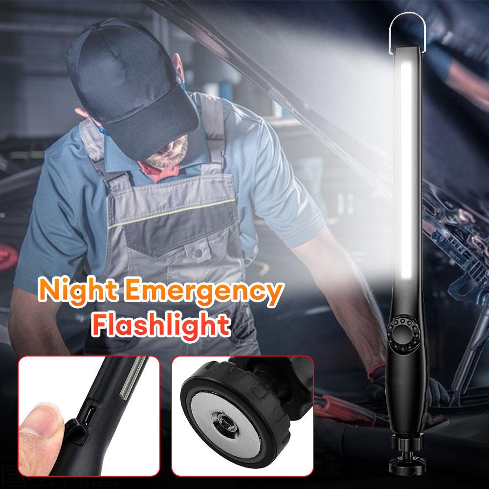 Светодиодный фонарик с зарядкой от USB, новый COB-магнитный рабочий фонарь, портативный фонарь для кемпинга, лампа для ремонта автомобиля со встроенным аккумулятором