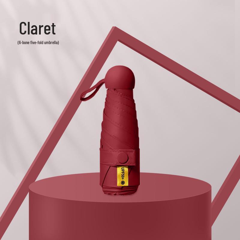 Компактный складной зонт с защитой от УФ-лучей и черной подкладкой