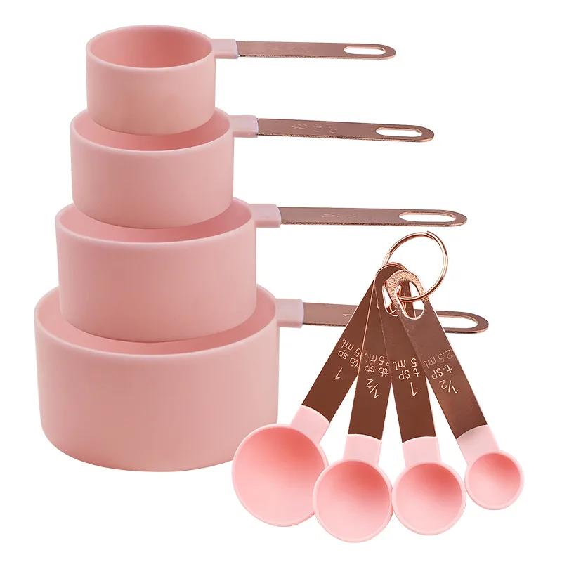 8 шт./набор мерных стаканов, ложек с ручкой из нержавеющей стали, для выпечки, тортов, кондитерских изделий, кухонных принадлежностей, для измерения емкости, кухонный гаджет
