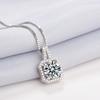 Princess Square Pendant Necklace: Diamond-Studded Clavicle Chain for Women's Fashion, Simple Japanese and Korean Jewelry.