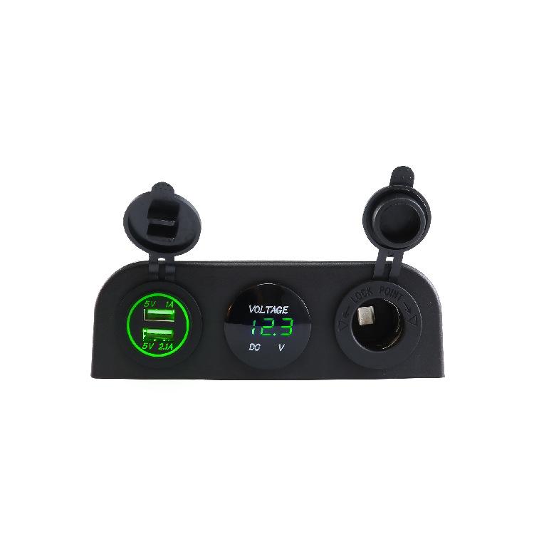 3 в 1 основание палатки Dual USB автомобильное зарядное устройство розетка светодиодный цифровой вольтметр розетка для грузового автомобиля морской пехоты