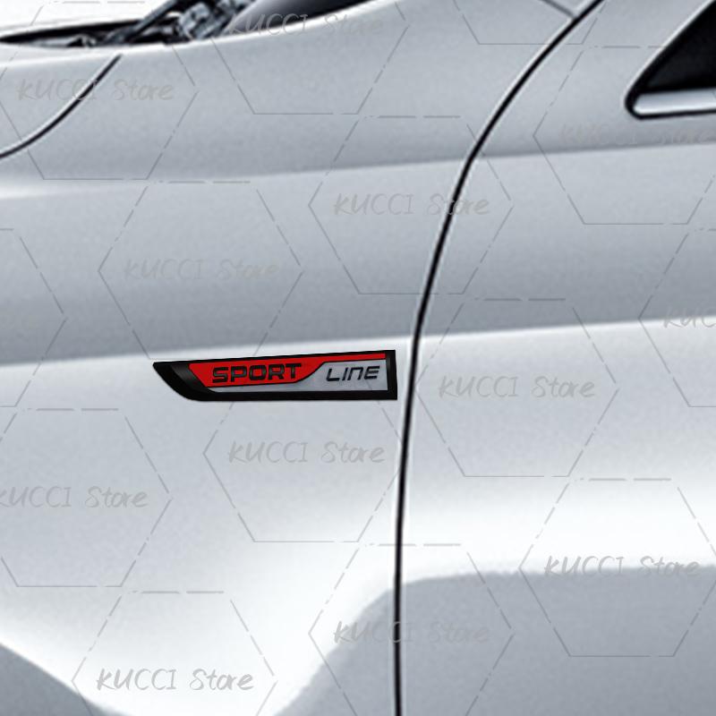 MBOF6 3D Car Sticker Sport Line Logo Metal Emblem Badge Decals For Skoda Fabia Octavia Rapid Citigo Roomster Kodiaq Karoq Superb Scala