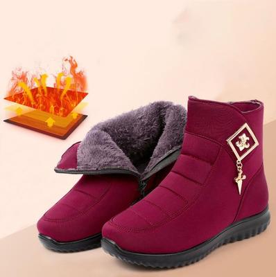 Женские зимние ботильоны на плоской подошве, теплые, с круглым носком, легкие, противоскользящие, износостойкие, простые, удобные зимние ботинки