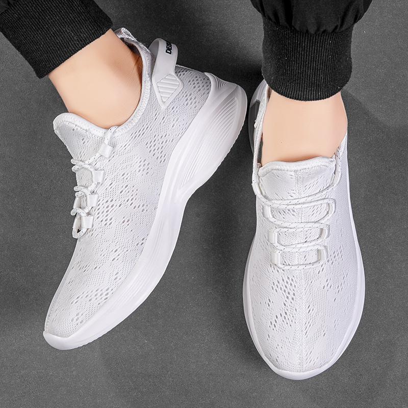 Легкие мужские сетчатые кроссовки, летние повседневные мужские кроссовки для улицы, нескользящие, дышащие, спортивные, модные, универсальные, мужские кроссовки для спорта