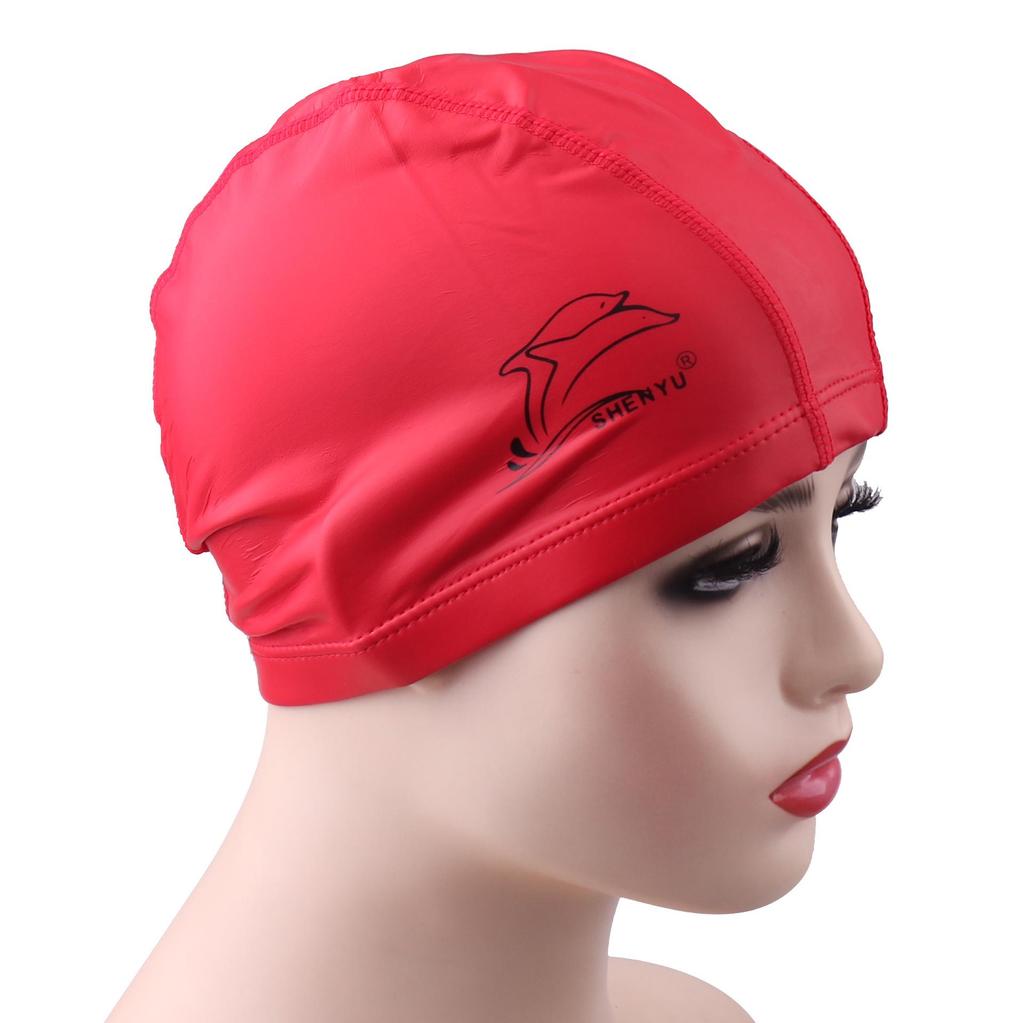 Водонепроницаемая эластичная шапочка для плавания Shen Yu с защитой ушей для длинных волос - Унисекс, не тугая, многоцветная
