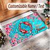 Koi Fish Theme Soft Crystal Velvet Rug Custom Name & Text Print Non Slip Floor Rug for Bedroom Living Room
