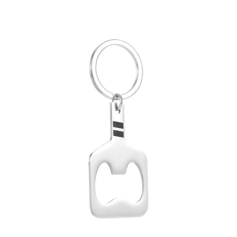 Stainless Steel Bottle Opener Keychain Sports Gift Backpack Pendant Small Gift Cross-Border Pique Racket Keychain Bottle Opener