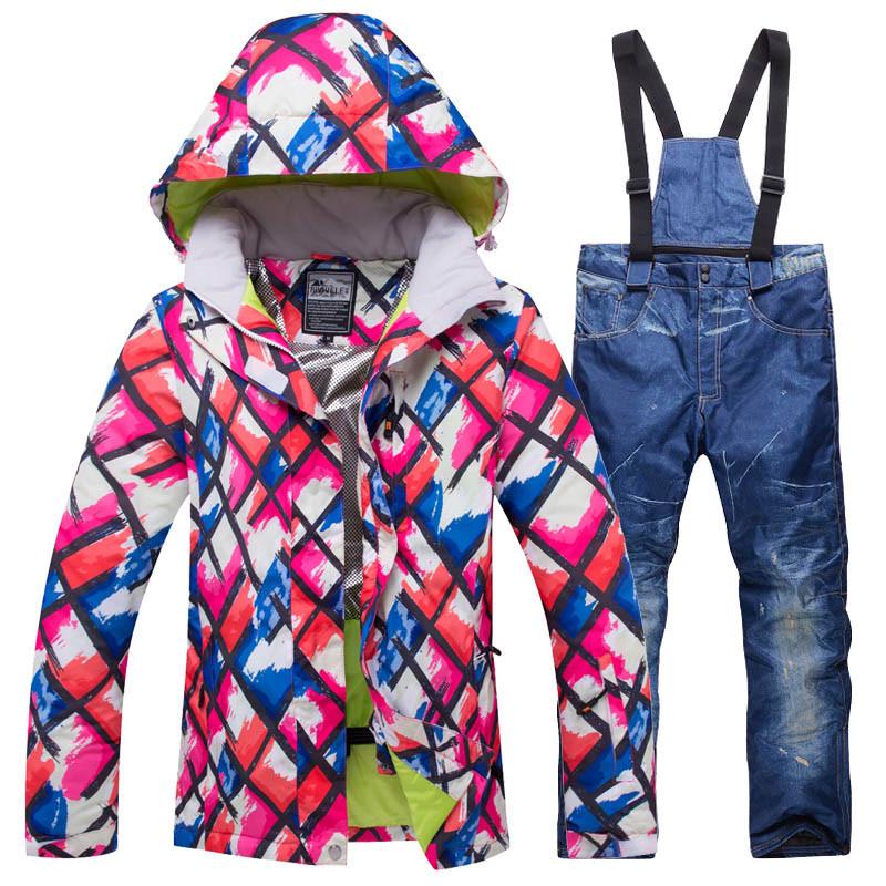Зимний мужской и женский лыжный костюм, уличный теплый ветрозащитный водонепроницаемый костюм для катания на лыжах, сноуборде, мужская и женская лыжная куртка, лыжные штаны, зимний комбинезон