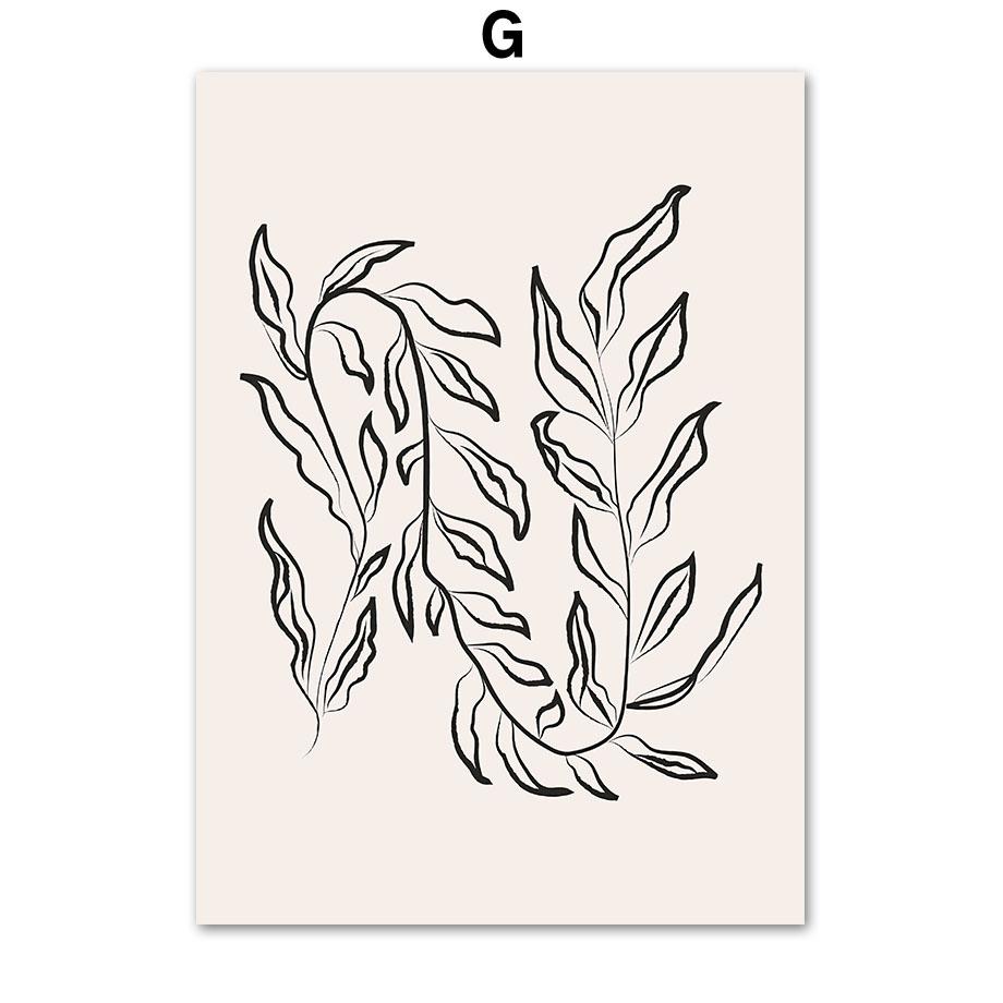 Богемия плакат с птицами бежевый черный абстрактные линии искусства холст картины настенный принт фотографии спальня гостиная интерьер домашний декор