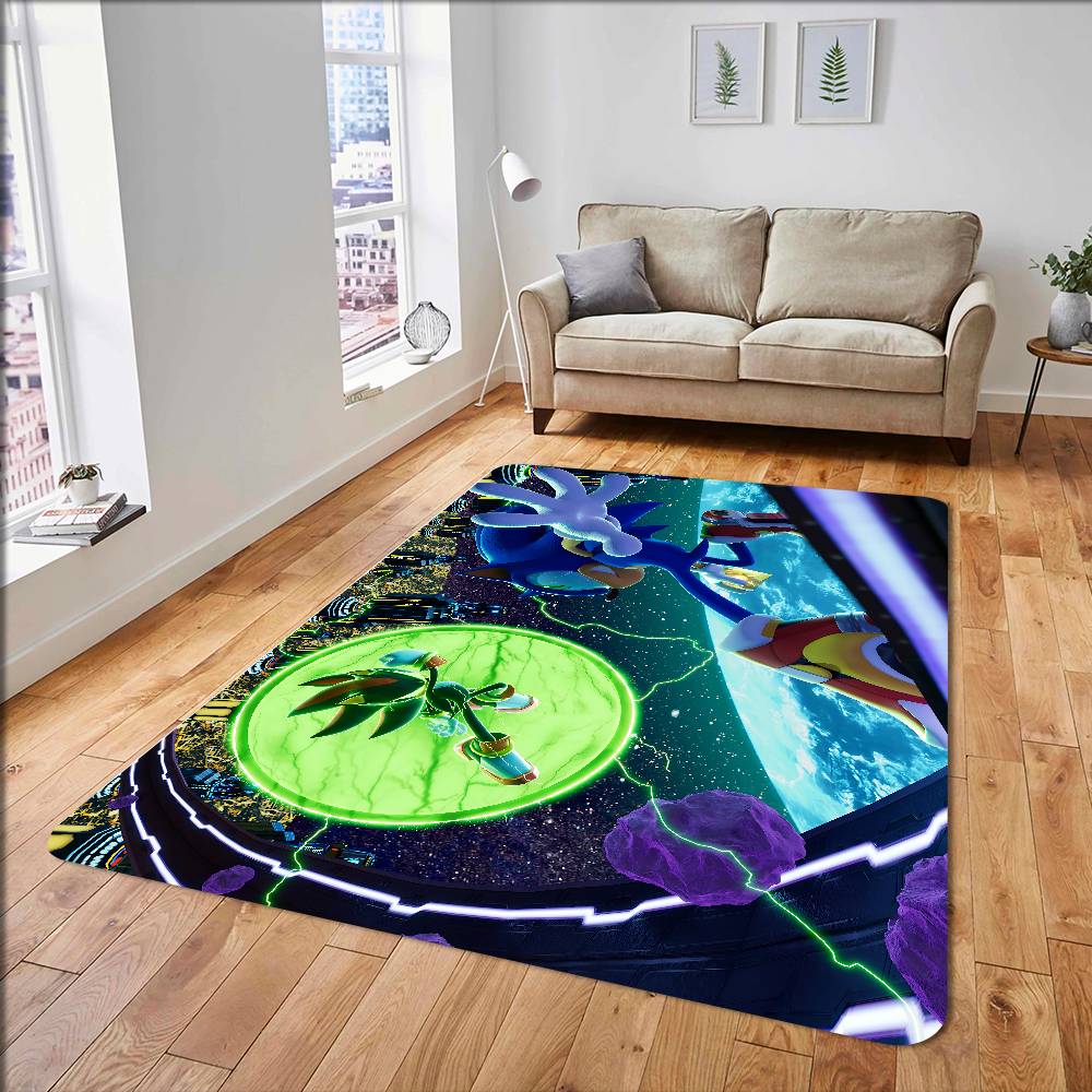 Коврик для ванной Соник Еж Противоскользящий Впитывающий воду Длинный Полосатый Коврик Подушка Коврик для спальни Декор для отеля