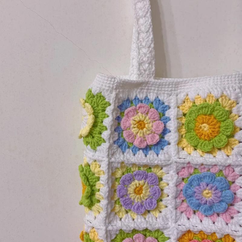 10/15PCS Colorful Handmade Crochet Three-dimensional Petal DIY Splicing Bags Clothes High Quality Cotton Thread Does Not Fade