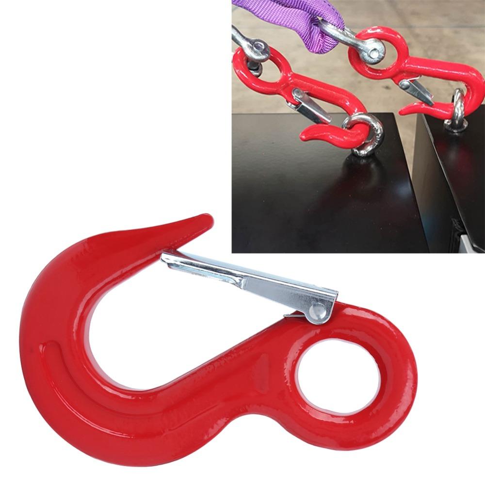 5000kg Load Capacity Alloy Steel Crane Hook Red Safety Latch Hook Ship Construction