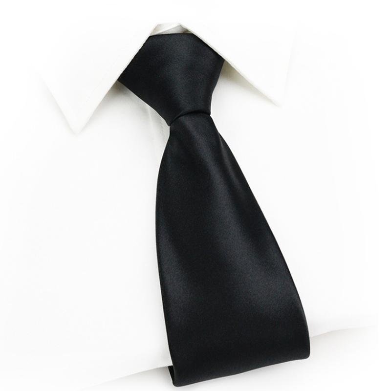 Black Clip On Tie Security Tie Doorman Steward Matte Black Funeral Tie