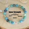 Emotional Healing and Inner Strength Fluorite Aquamarine and Amazonite 8mm Stone Bracelet Stress Relief Jewelry Gift