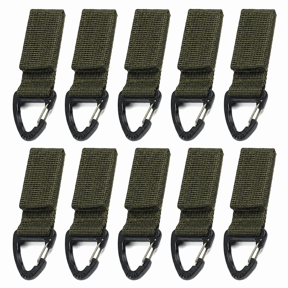 10Pcs Enlarged Mouth Climbing Carabiner Buckle Nylon Backpack Key Hook For Outdoor Bag