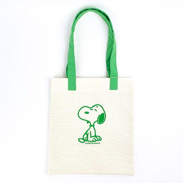 Snoopy Flat Tote Bag Grey Bag for Lessons, School, Office