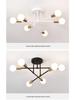 Modern Industrial Multi-Head Wrought Iron Ceiling Light for Living Room or Bedroom