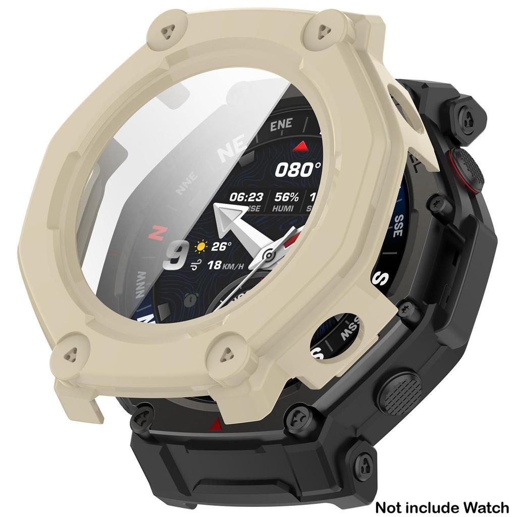 Стекло + Чехол для Amazfit T-Rex 3 Pro Защита экрана от царапин Закаленное стекло Пленка+Бампер Силиконовый Защитный Чехол Аксессуары