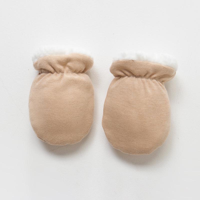 Warm Wool Newborn Mittens for Boy Girl Candy Solid Color Toddler Glove Autumn Winter Anti-scratch Face Cashmere Baby Glove