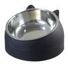 Pet Bowl Cat Face Shape Oblique Design Stainless Steel Cat Feeding Supplement for Home