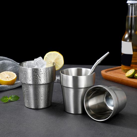 201 Нержавеющая стальная чашка штабелируемая кружка для питья с двойными стенками и вакуумной изоляцией для кофе