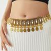 Винтажная геометрическая ромбовидная бахромчатая монетная поясная цепочка, богемные длинные украшения для талии, модные этнические украшения для талии
