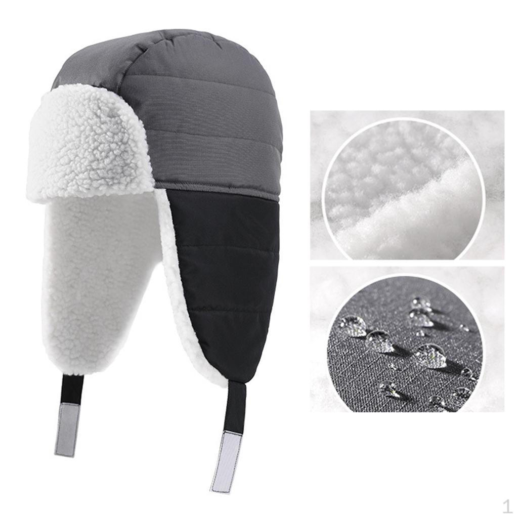 Unisex Hat Russian Ushanka Trapper Winter Cap with Ear Flap for Outdoors, Hiking, Camping