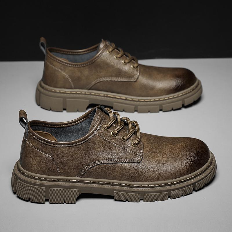 Men's Luxury Leather Shoes 2024 Men Thick Bottom Low Top Formal Shoes Round Toe Breathable Men Dress Shoes Business Oxford Shoes