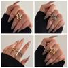 Geometric Geometric Open Ring Hollow Wide Finger Buckle Cute Metal Star Ring Decoration