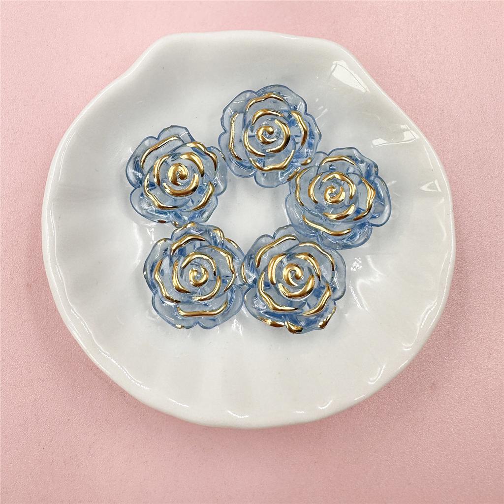 Phone Chain Making Jewelry Accessories Fashion Acrylic Rose Beads DIY Accessory Handmade Material 18.6mm Gift 5Pcs