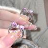 Lovely Pink Ring Adjustable Bowknot Ring Sweet Ins Style Diamond Ring Jewelry