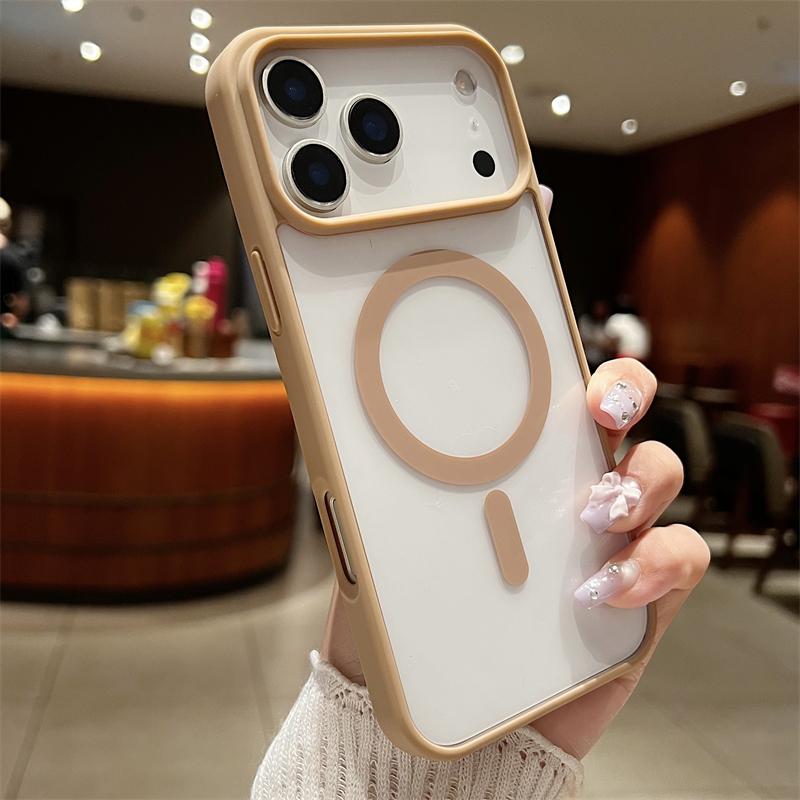 Роскошный противоударный чехол с магнитной фиксацией для iPhone 17 Air 16 15 14 Plus 13 12 11 Pro Max для беспроводной зарядки MagSafe Чехол-накладка