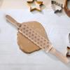 Christmas Embossed Wooden Rolling Pin, Engraved Embossing Pin with Carved Snowflake