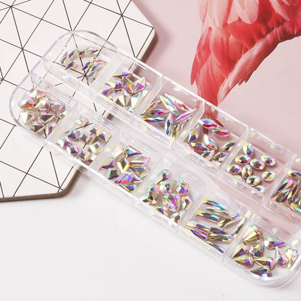 1 комплект, стеклянные стразы для ногтей разных размеров, плоская задняя часть, AB, хрустальные драгоценные камни, карандаш, ручка, 3D украшения для DIY