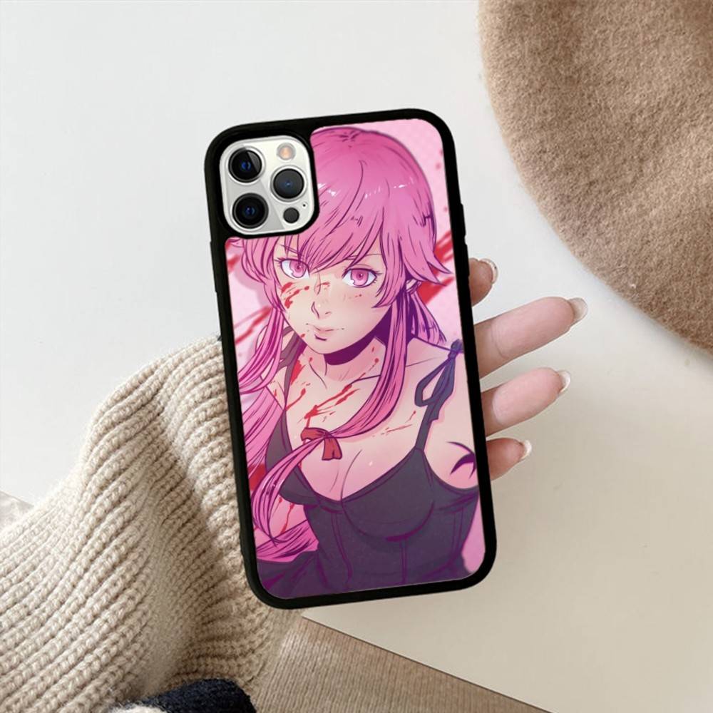 Чехол для телефона в стиле аниме Mirai Nikki (Дневник будущего) для iPhone 11 12 13 14 15 Pro Max 17 16 Plus, Жесткая задняя крышка из ПК+ТПУ