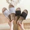 Stylish Women's Linen Slippers with Lace Trim, Perfect Summer Shoes for Ladies
