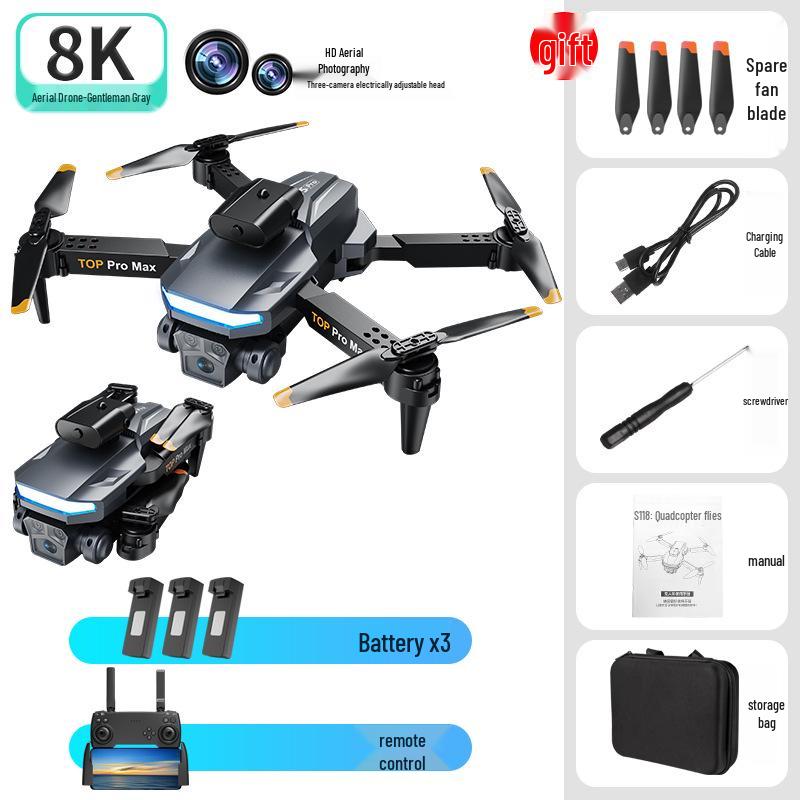 Складной дрон A15 Pro с обходом препятствий и дистанционным управлением