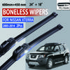 For Nissan Xterra 2005-2014 Car Windshield Wiper U-type Soft Rubber Frameless Bracketless Car Wipers 24"+18"