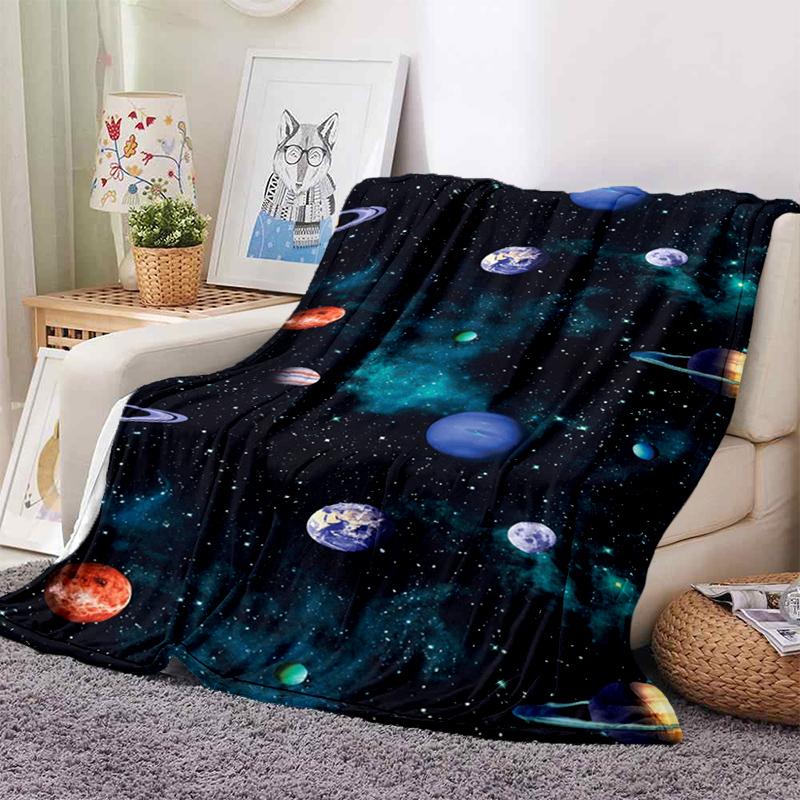Одеяло для комнаты Galaxy Stars, ультралегкое мягкое плюшевое фланелевое одеяло для дивана-кровати, лучшие офисные подарки