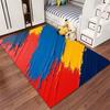Modern Abstract Colorful Carpet with Red, Blue, and Yellow Strokes Suitable for use as an anti-slip for living room bedroom sofas