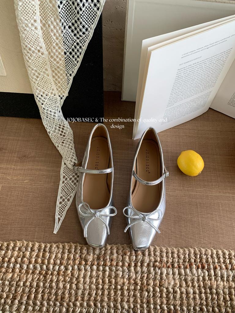 French Versatile Mary Jane Shoes Women's 2025 Autumn New Small Wedge Heel Single Shoes Bow Ballet Shoes