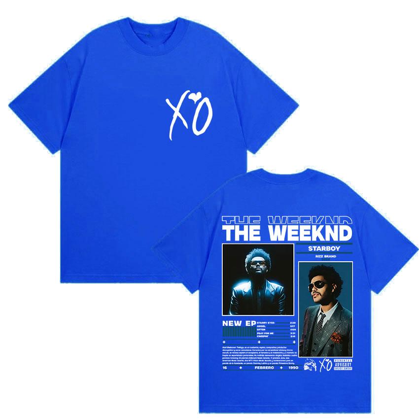 Рэпер THE WEEKND STARBOY XO Тур 2026 Ретро Графические Футболки Мужская Мода Хип-Хоп Оверсайз Хлопковая Футболка Мужчина Фанаты Уличная Одежда