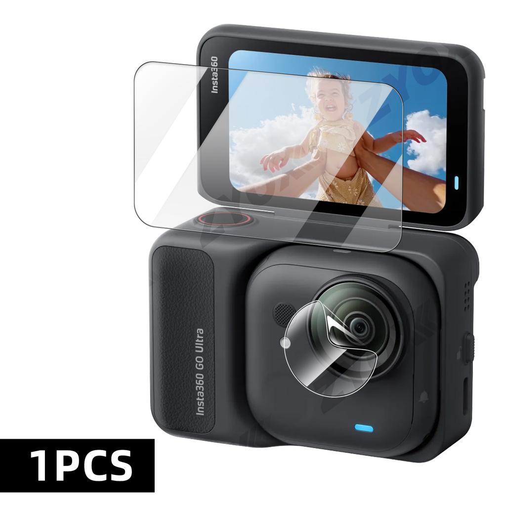 9H Hardness Glass for Insta360 Go Ultra Screen + Lens Protector Clear Ultra-HD Tempered Glass Anti-scratch Film Accessories